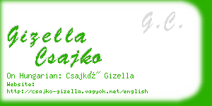 gizella csajko business card